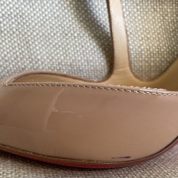 Christian Louboutin Nude Patent Leather Jumping Cross Strap Pump - Picture 6 of 14